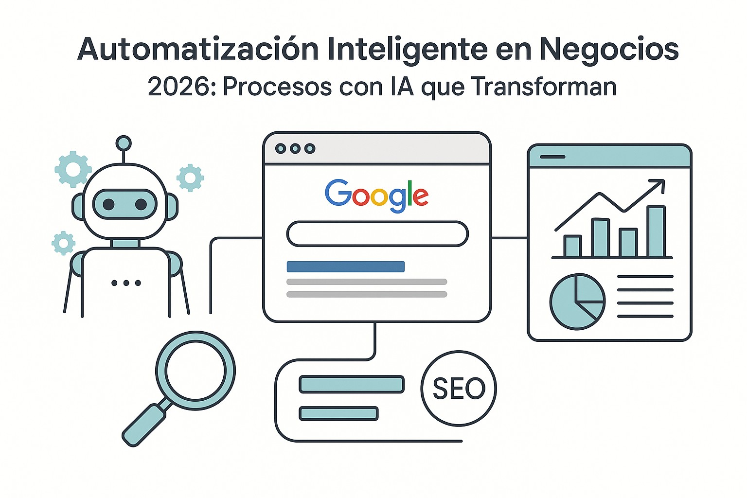 Flujo de automatización inteligente empresarial: RPA combinado con IA y aprendizaje automático en procesos de negocio