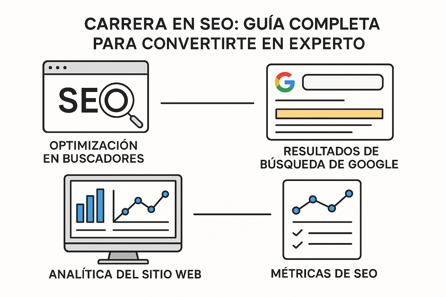 Mapa de ruta profesional en SEO: roles desde junior hasta director, habilidades clave y progresión de carrera
