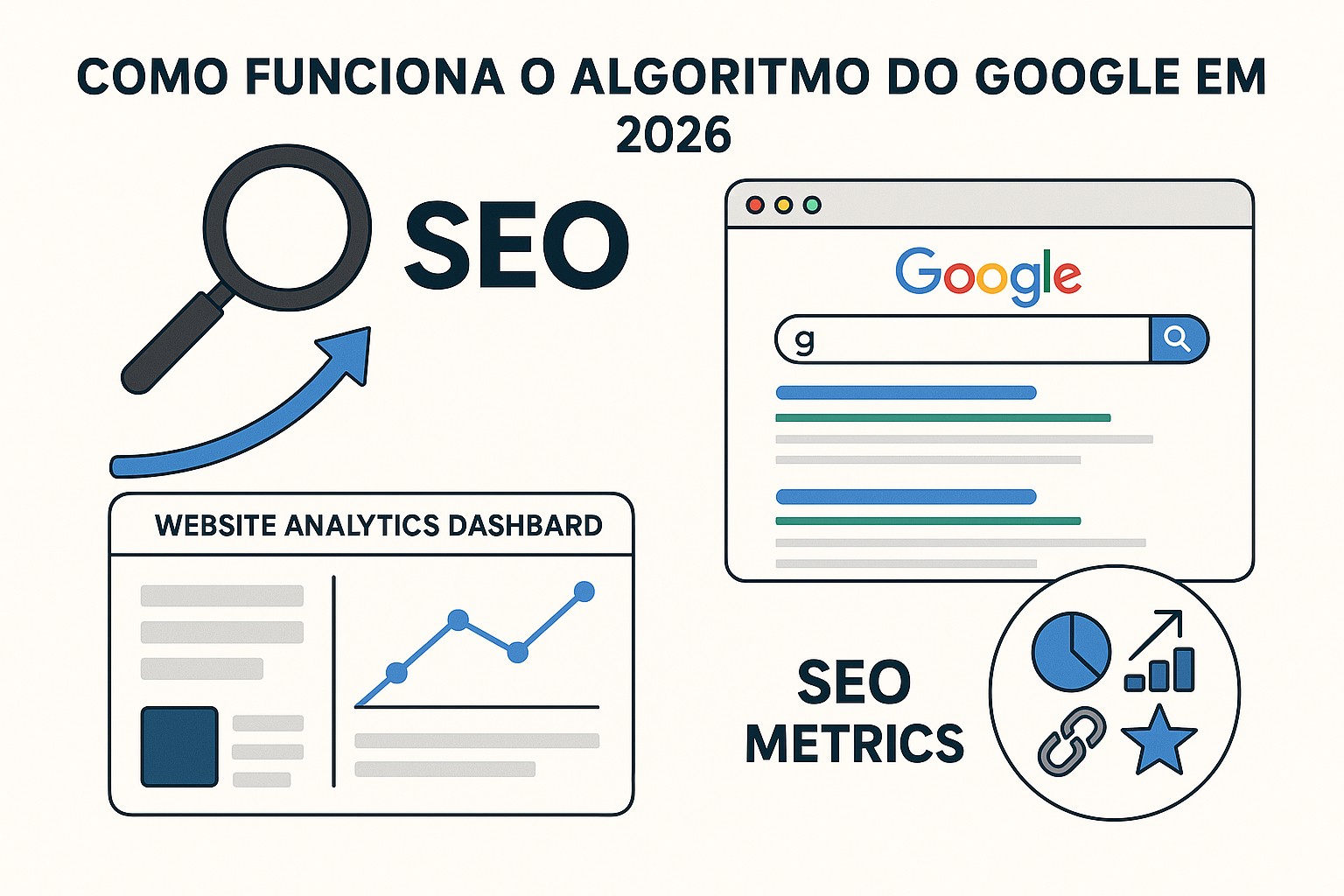 Diagrama sobre como funciona algoritmo google