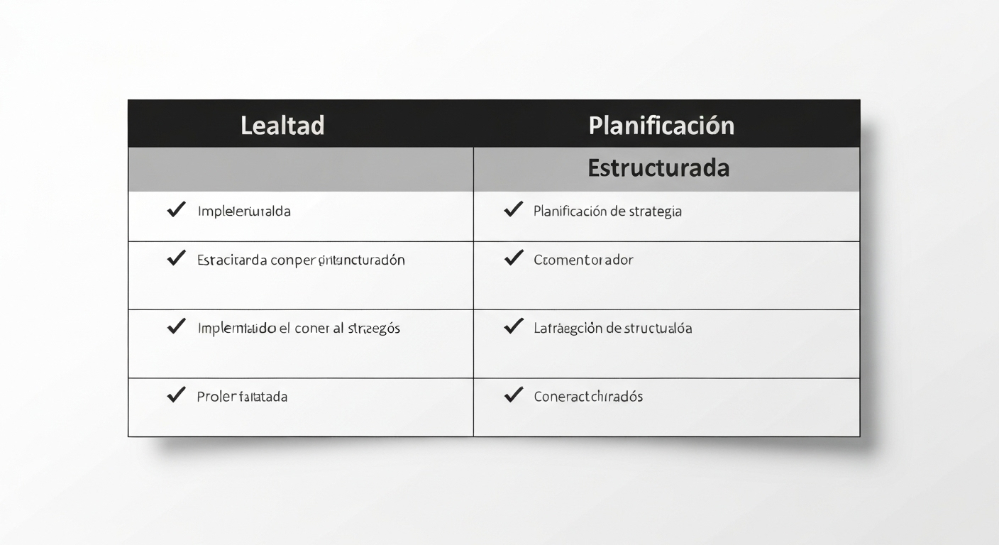 Table showing Type 6 strategies, highlighting loyalty and structured planning with bullet points.