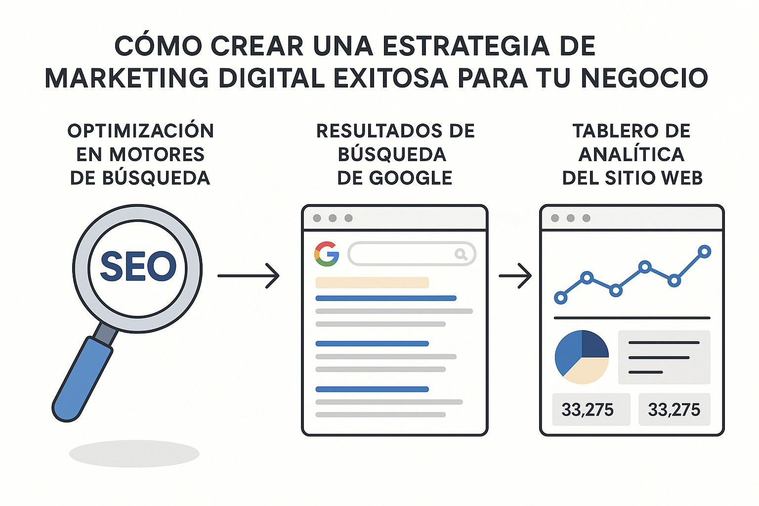 Ilustración sobre estrategia marketing digital exitosa