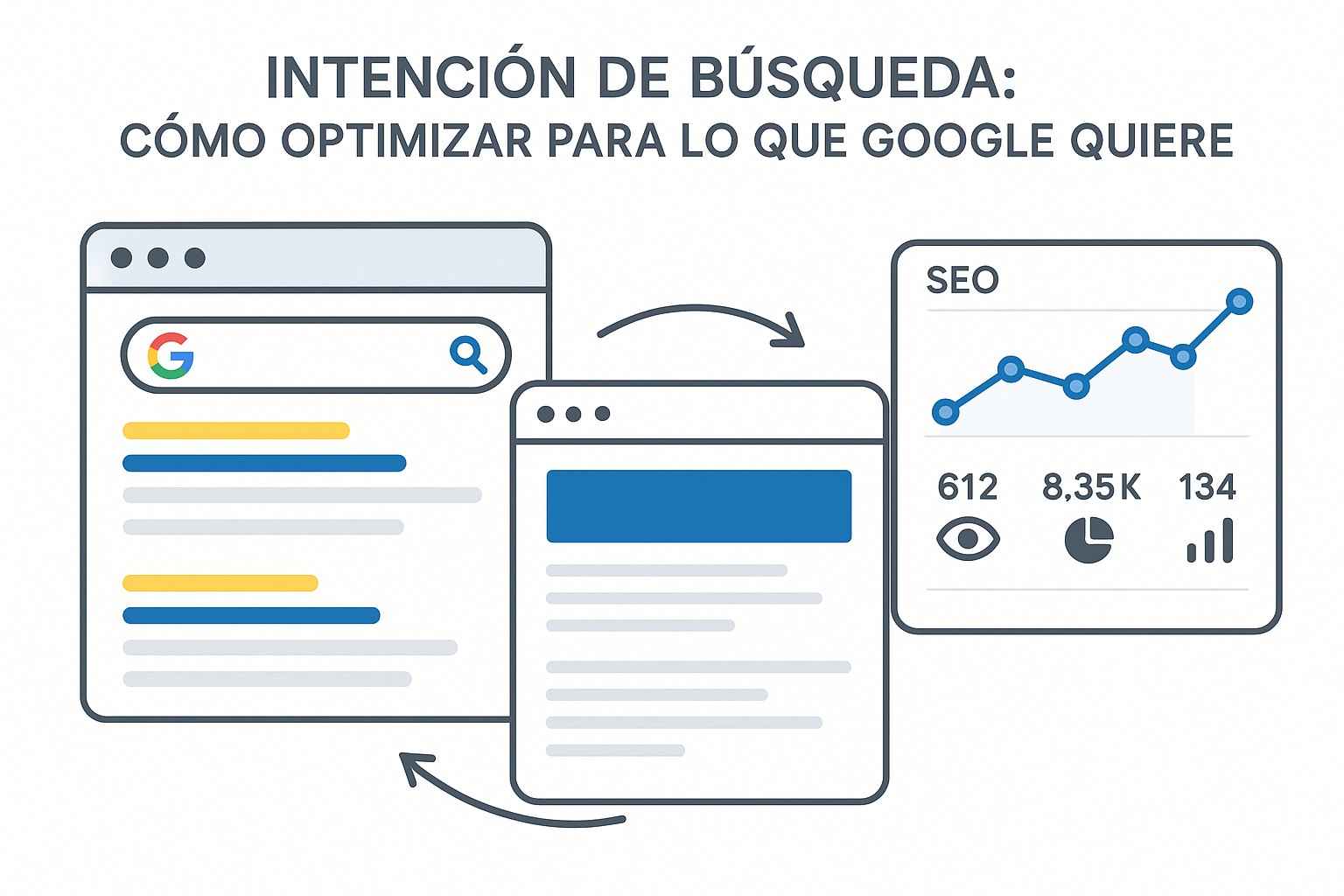 Diagrama para identificar intención de búsqueda: señales de la SERP, formato de contenido recomendado por intención