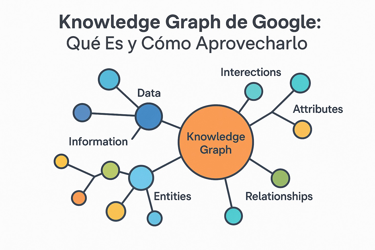 Diagrama del Knowledge Graph de Google: entidades, relaciones y cómo Google conecta conceptos en la web