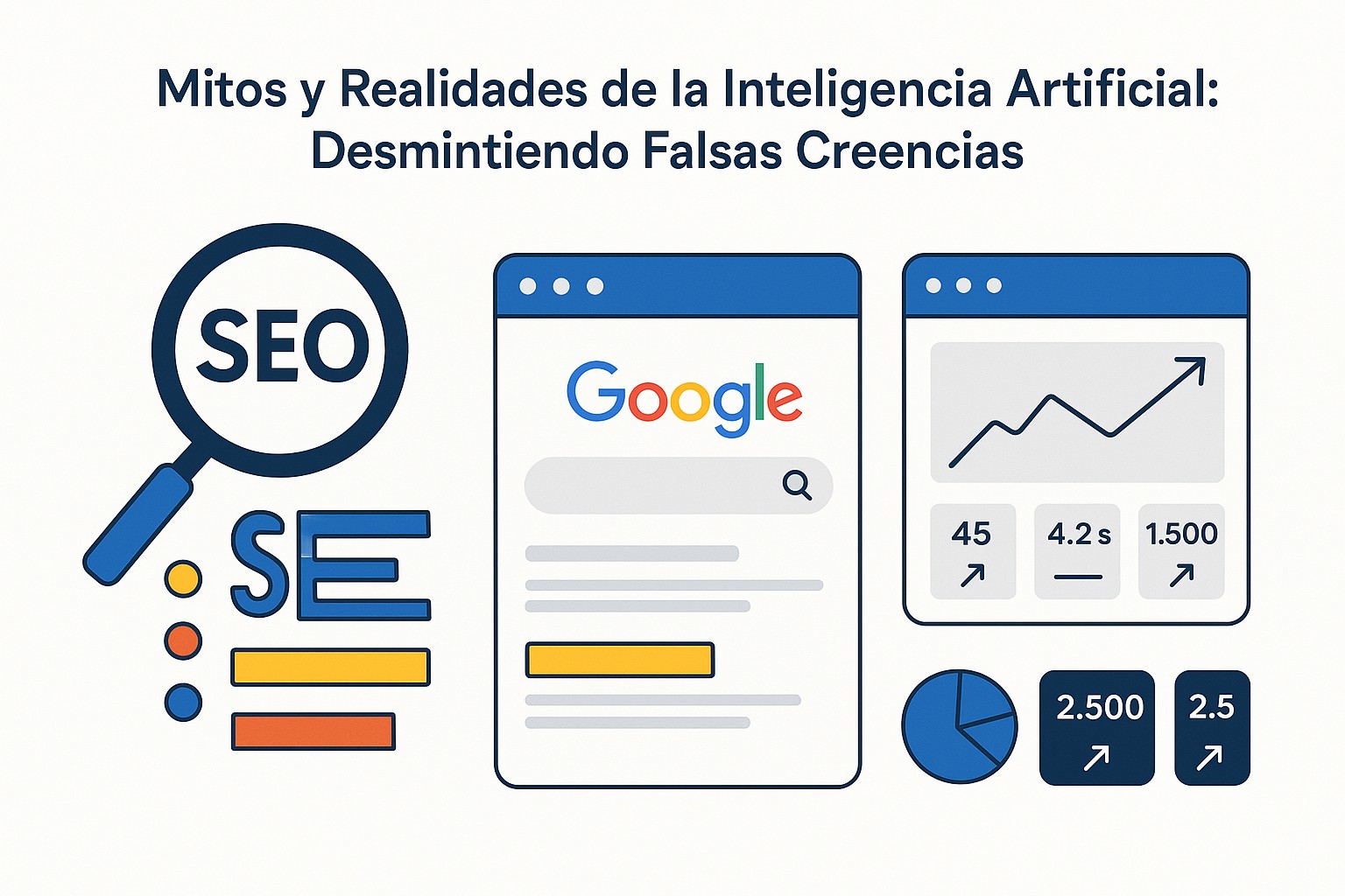 Comparativa visual de mitos vs realidades sobre inteligencia artificial: percepciones erróneas y hechos comprobados