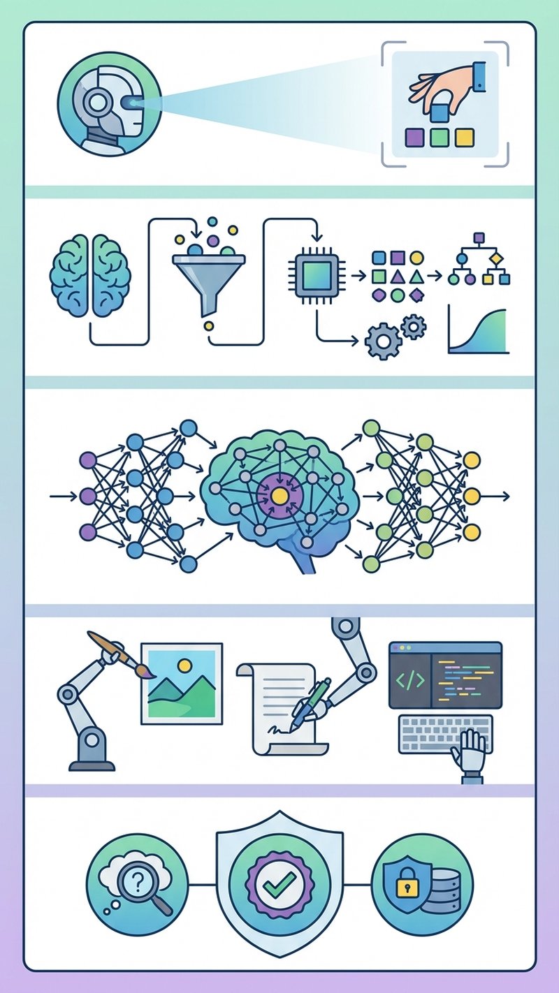Infografía: tipos de inteligencia artificial y recomendaciones de uso