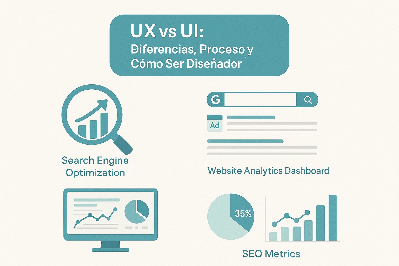 Infografía: conceptos clave de UX vs UI: Diferencias, Proceso y Cómo Ser Diseñador [Guía 2026]