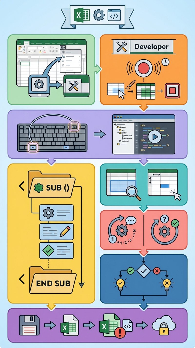 Infografía paso a paso para crear macros en Excel con VBA