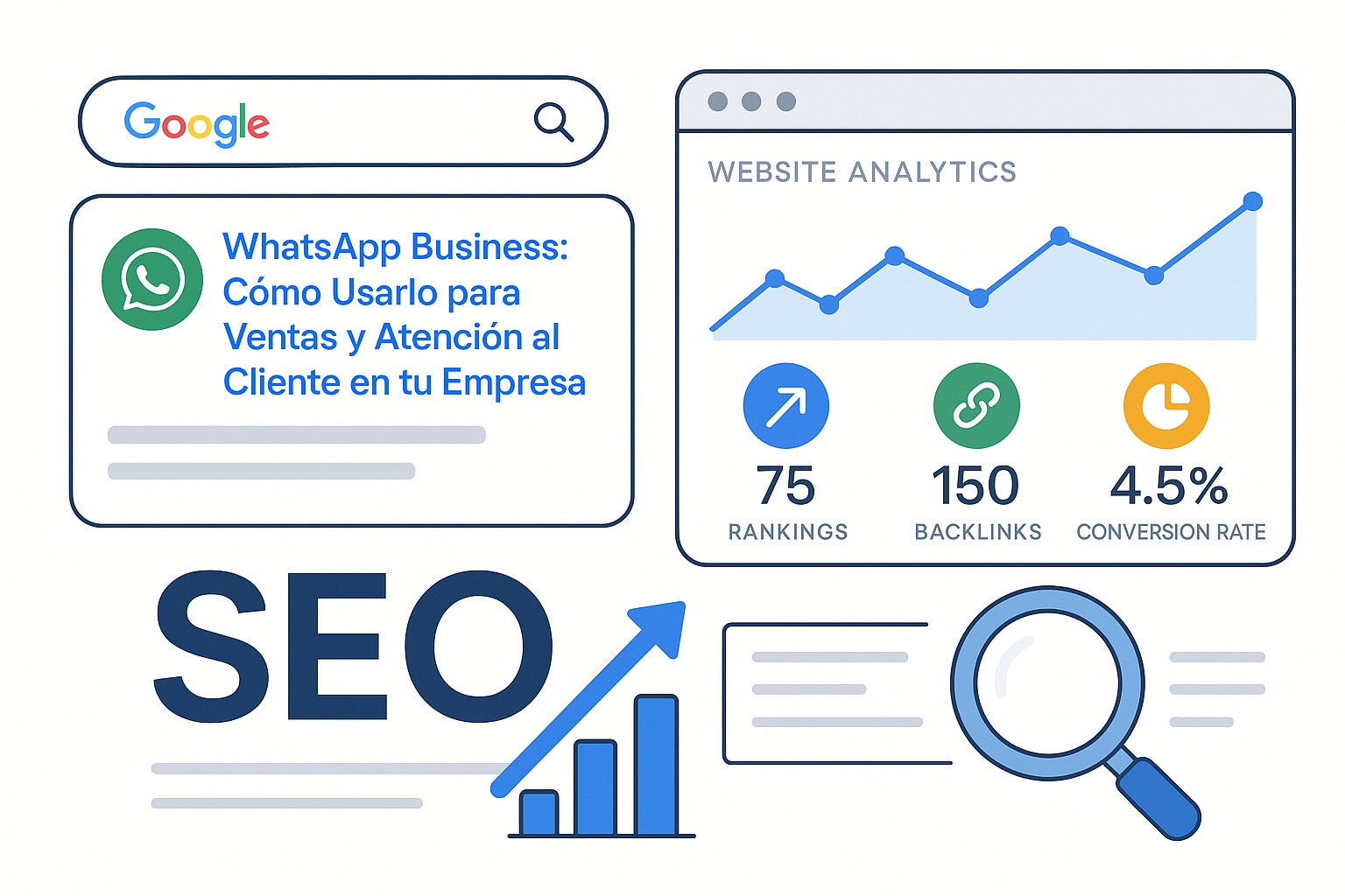 Diagrama sobre whatsapp business ventas atencion cliente